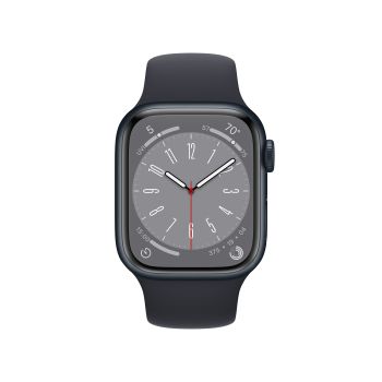 Apple Watch Series 8, 41 мм, корпус из алюминия цвета «тёмная ночь», спортивный ремешок цвета «тёмная ночь»